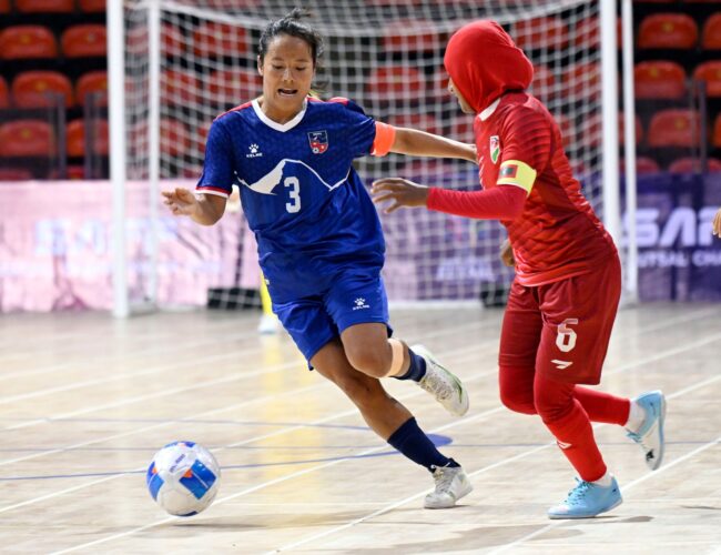 साफ महिला फुटसल च्याम्पियनसिप : माल्दिभ्समाथि नेपालको फराकिलो जित